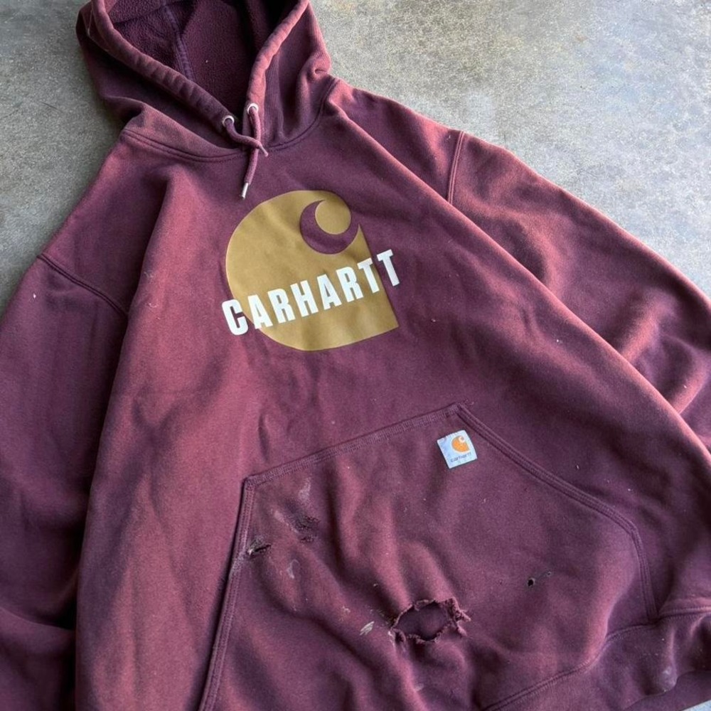 2000s carhartt thrashed hoodie - Picture 3 of 5